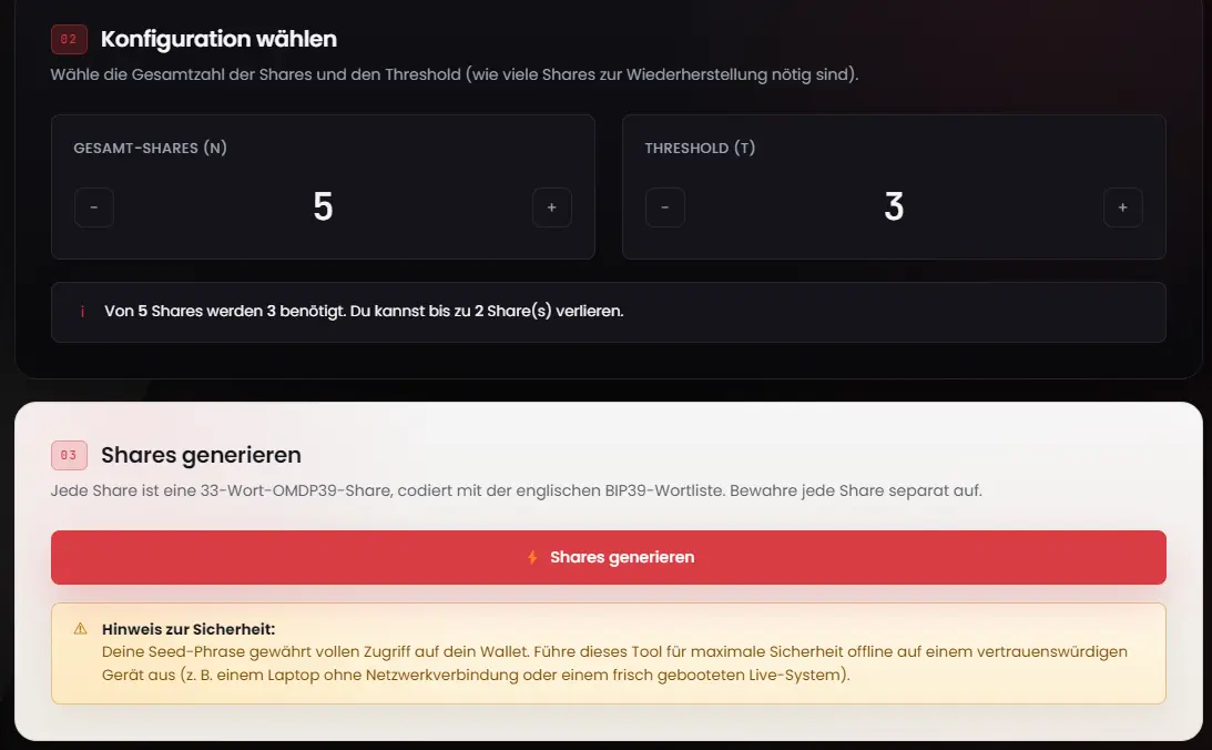 Shares generieren